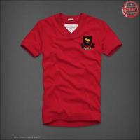 heren abercrombie and fitch v-hals korte tees 1892 moose logo rood Kleren Herstellen wmg00996